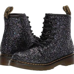 Dr. Martens Big Kid Glitter Boots Size 3 Kid, Size 5 Women